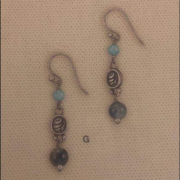 Silpada Blue/Green Howlite Earrings - Picture 3 of 4